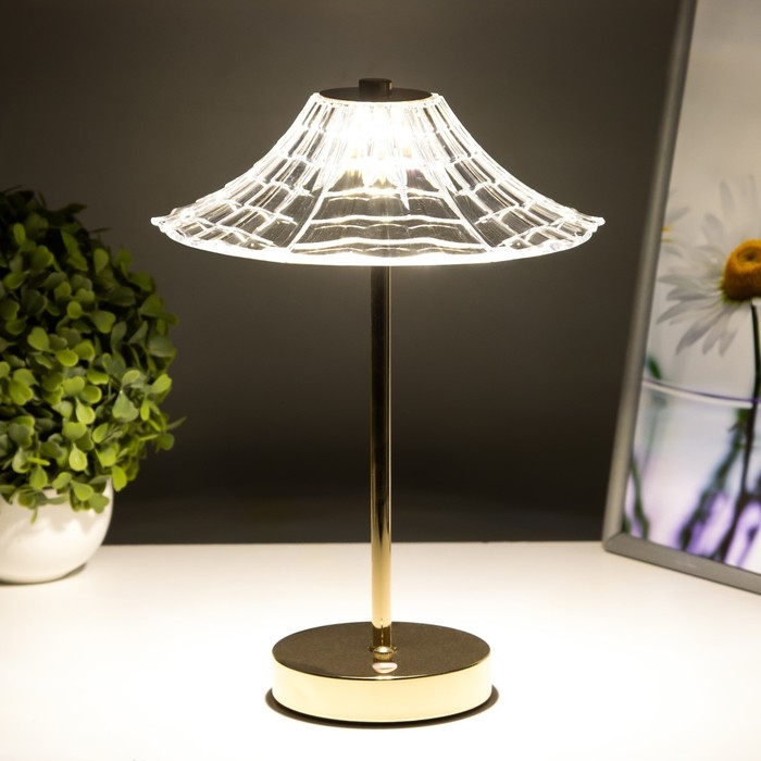 Настольная лампа сенсорная Настольная лампа сенсорная "Джемма" LED 10Вт АКБ золото 20х20х32 см