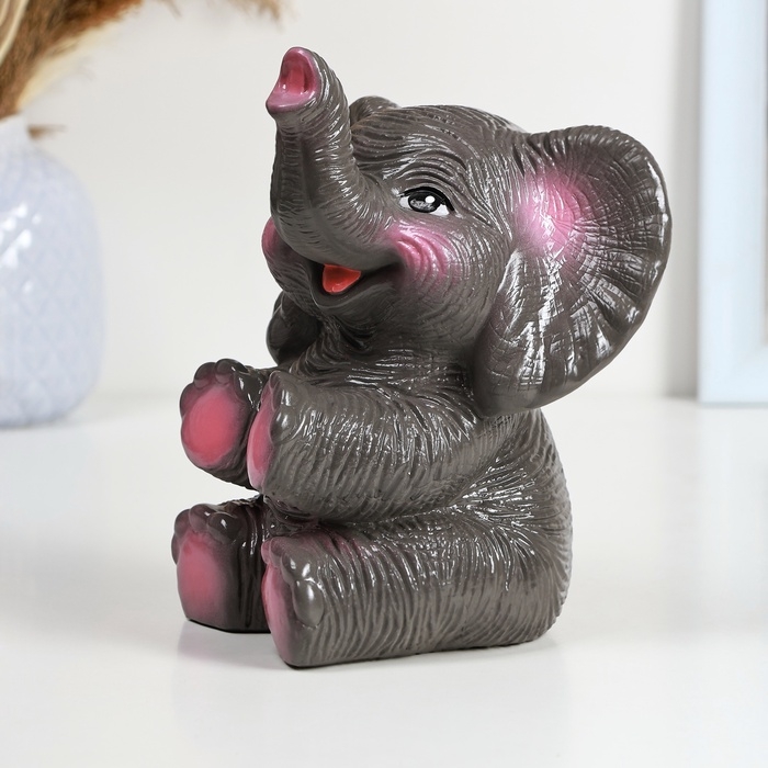 Копилка Копилка "Радостный слон" серый, 19см