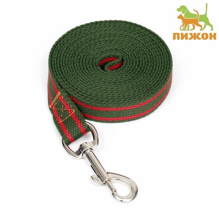 Поводок брезентовый, 3 м х 2 см, хаки/красный Поводок брезентовый, 3 м х 2 см, хаки/красный