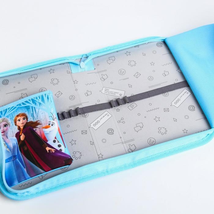 Пенал каркасный, 1 секция, 140х210х40 мм, откидной карман, тканевый, Холодное сердце Пенал каркасный, 1 секция, 140х210х40 мм, откидной карман, тканевый, Холодное сердце