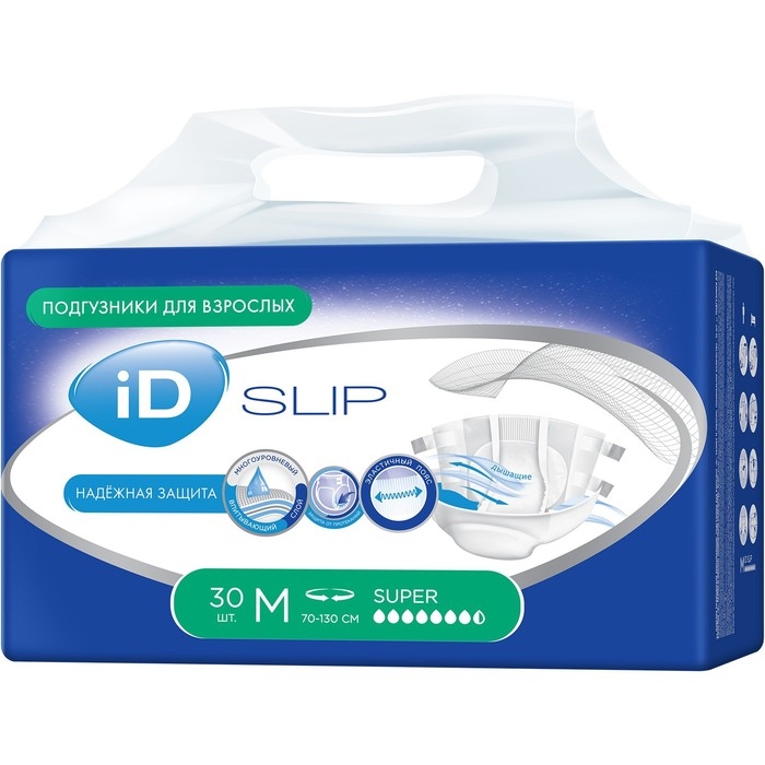 Подгузники для взрослых iD Slip, размер M, 30 шт. Подгузники для взрослых iD Slip, размер M, 30 шт.