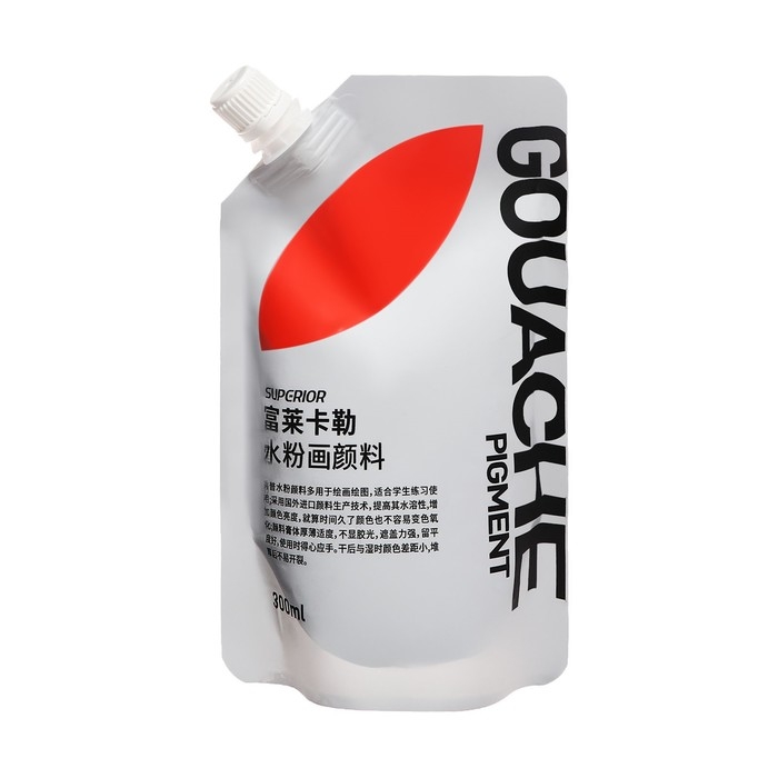 Гуашь художественная 300 мл, в дой-паке с крышкой, розовый Гуашь художественная 300 мл, в дой-паке с крышкой, розовый