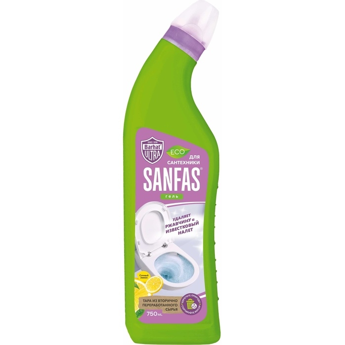 Средство для ухода за туалетом и ванной комнатой ULTRA BARHAT САНФАС , лимон, гель, 750 г Средство для ухода за туалетом и ванной комнатой ULTRA BARHAT САНФАС , лимон, гель, 750 г