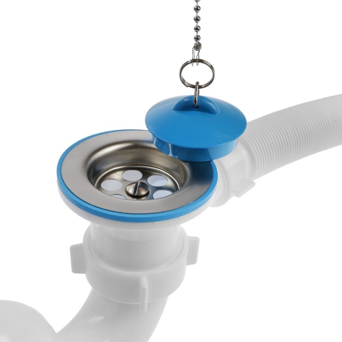 Сифон для ванны  Сифон для ванны "АНИ Пласт" Варяг VE155, 1 1/2"х 40/50 мм, с переливом, с гофрой 40/50 мм