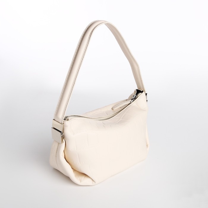 Сумка-багет на молнии, цвет белый Сумка-багет на молнии, цвет белый