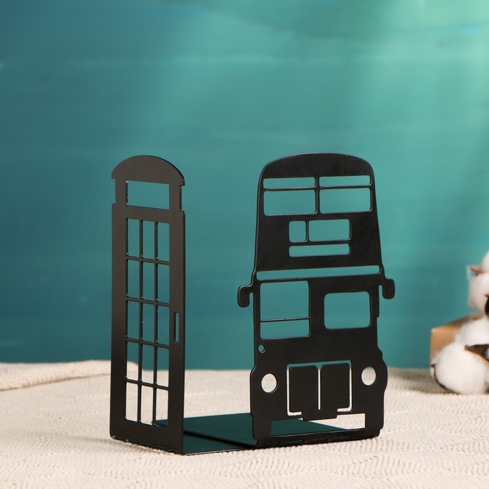 Держатель-подставка для книг  Держатель-подставка для книг "Лондон" набор 2шт, черный