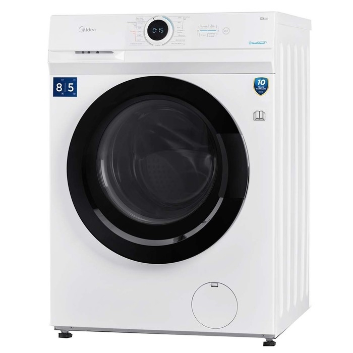 Стиральная машина Midea MF100D80BS/W-RU, класс А, 1400 об/мин, до 8 кг, с паром, бело-чёрная 1032798