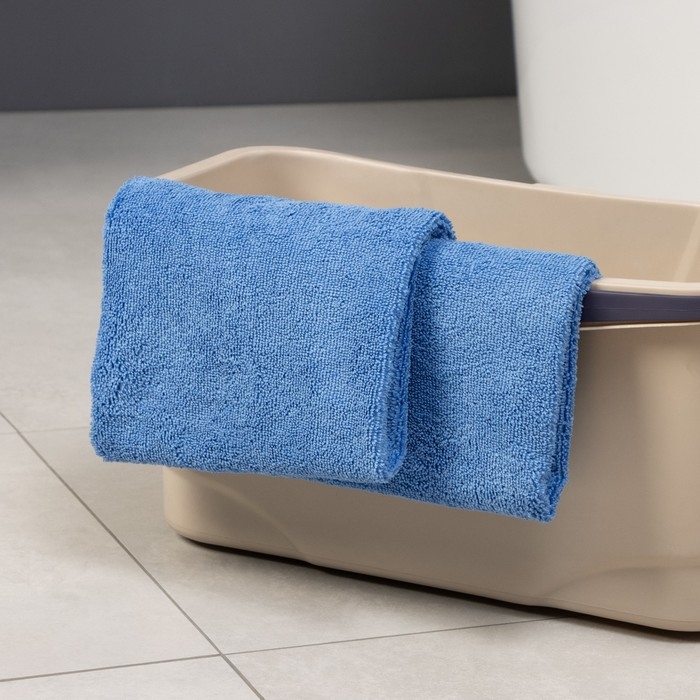 Тряпка для пола Raccoon, 220 г/м², 60×80 см, микрофибра, ультразвуковая обработка края, 2 шт, цвет синий Тряпка для пола Raccoon, 220 г/м², 60×80 см, микрофибра, ультразвуковая обработка края, 2 шт, цвет синий