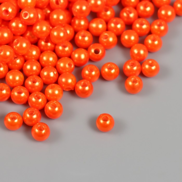 Набор бусин Набор бусин "Жемчуг" d 6 мм, 250 гр, морковный