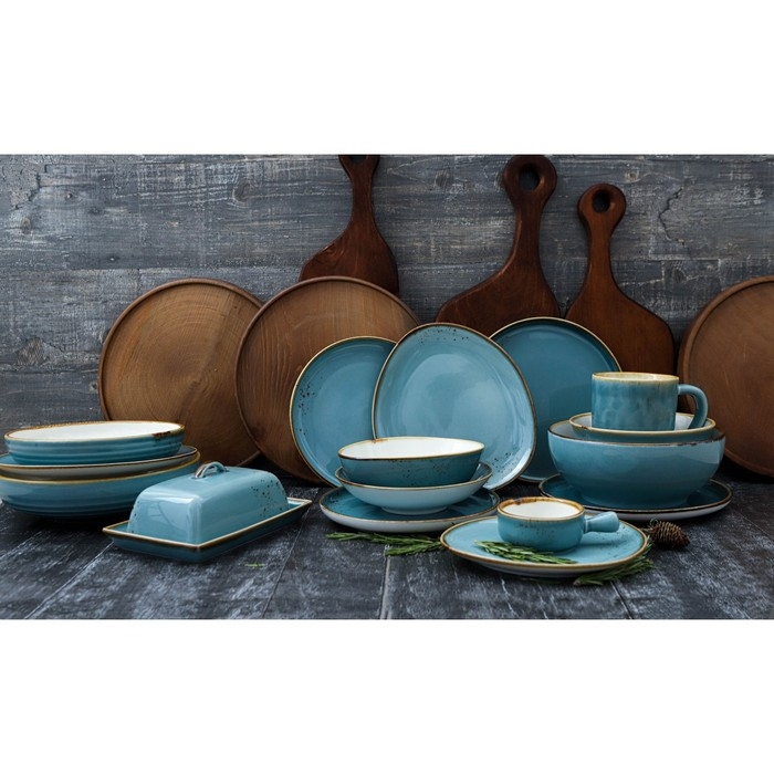 Тарелка пирожковая Magistro «Церера», d=18 см, фарфор, голубой