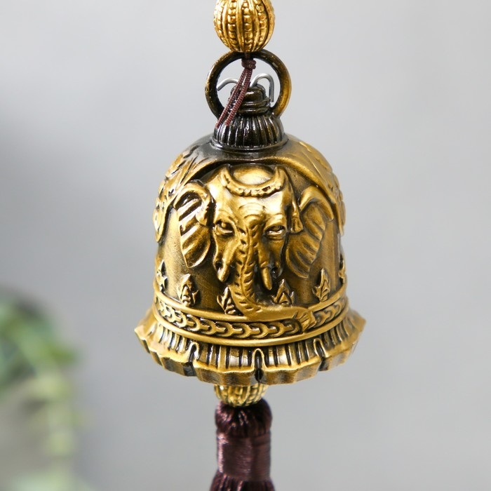 Колокольчик металл  Колокольчик металл "Слоны хобот вверх, слоны на колоколе" 4х4х38 см