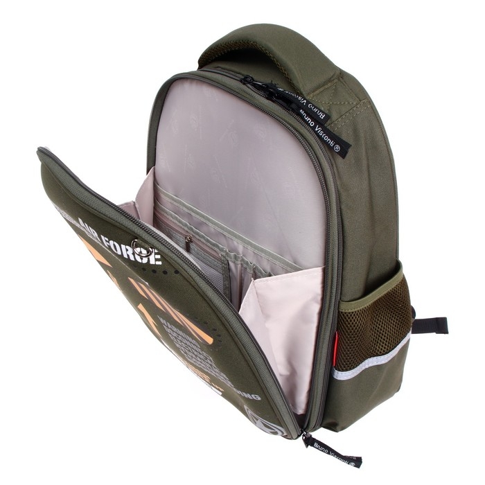 Рюкзак каркасный 38 х 30 х 20 см, + пенал, Bruno Visconti Рюкзак каркасный 38 х 30 х 20 см, + пенал, Bruno Visconti "Внимание"