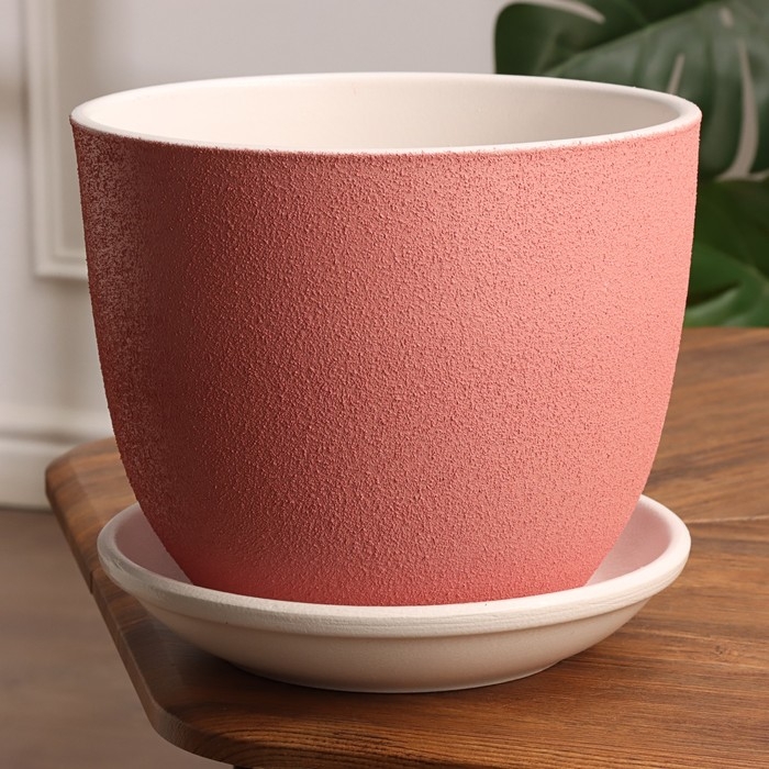 Горшок цветочный Горшок цветочный "Круглый рельеф" розовый рельеф 6 л