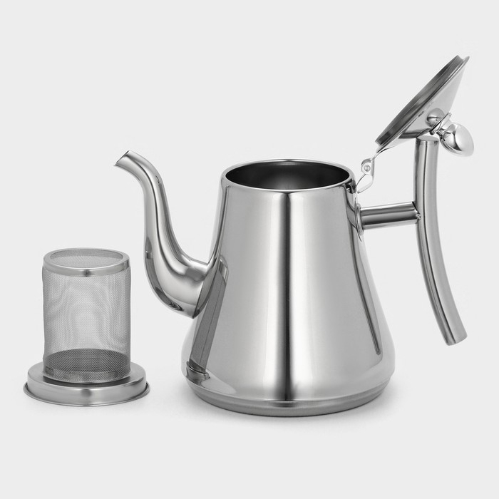 Чайник заварочный из нержавеющей стали «Жуан», 1,4 л, металлическое сито Чайник заварочный из нержавеющей стали «Жуан», 1,4 л, металлическое сито