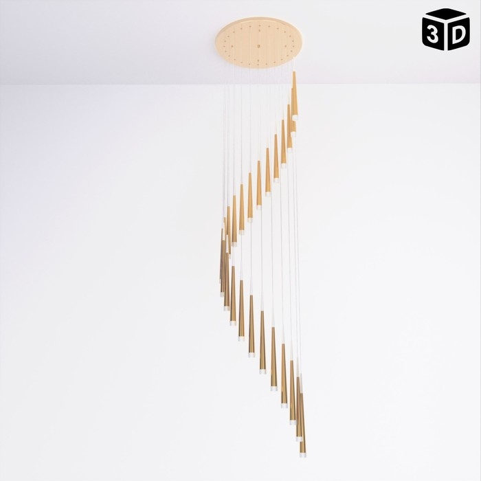 Светильник-каскад Светильник-каскад "Дрим" 24хLED 72Вт 3000K золото 60х60х300см BayerLux
