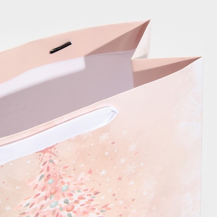 Пакет подарочный новогодний ламинированный квадратный «Pink», 30 х 30 х 12 см, Новый год Пакет подарочный новогодний ламинированный квадратный «Pink», 30 х 30 х 12 см, Новый год