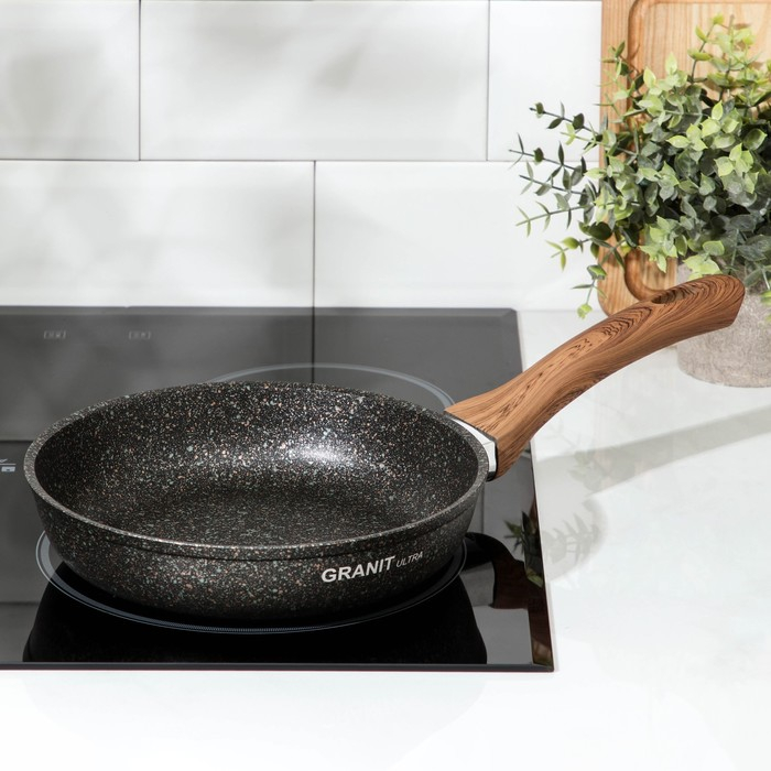 Сковорода Granit Ultra original, d=22 см, пластиковая ручка, антипригарное покрытие, цвет тёмно-коричневый Сковорода Granit Ultra original, d=22 см, пластиковая ручка, антипригарное покрытие, цвет тёмно-коричневый