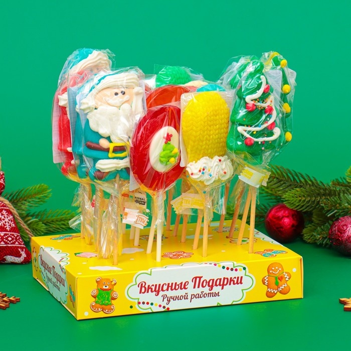 Новый год. Леденцовая карамель на палочке Новый год. Леденцовая карамель на палочке "Новогодний микс", 40 г