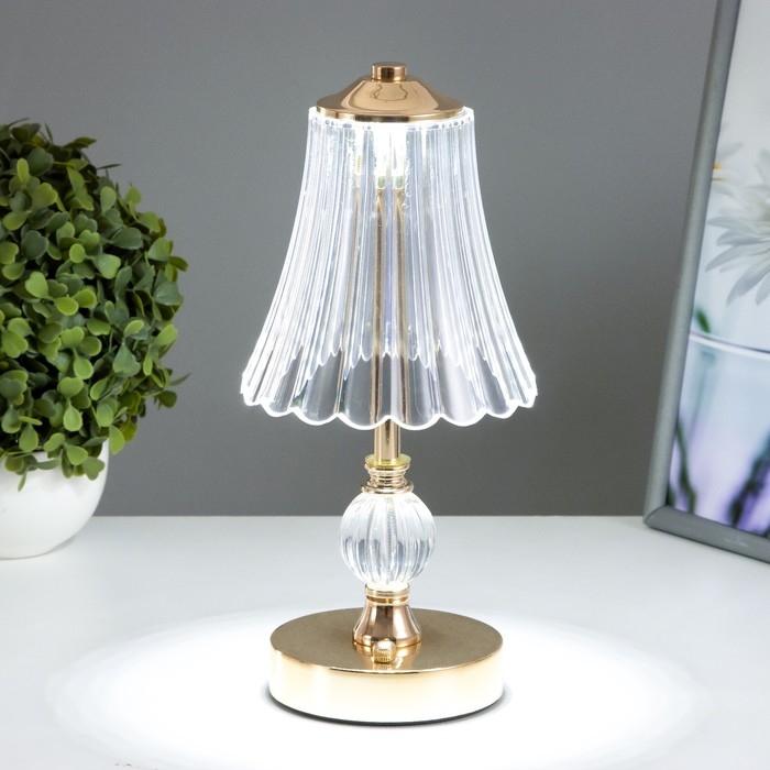 Настольная лампа сенсорная Настольная лампа сенсорная "Асфира" LED 10Вт АКБ золото 12х12х30 см