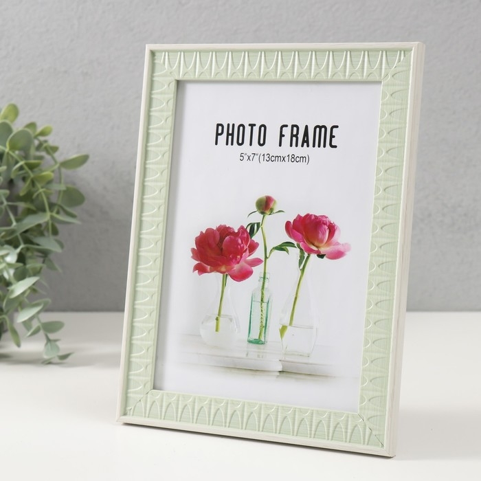 Фоторамка пластик 13х18 см Фоторамка пластик 13х18 см "Муза" мятная 20,7х15,7х1,1 см