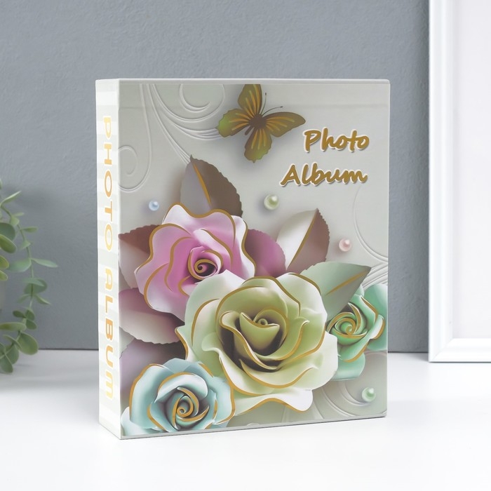 Фотоальбом на 80 фото 10х15 см Фотоальбом на 80 фото 10х15 см "Мраморная роза" в коробке МИКС 5,3х19х23 см