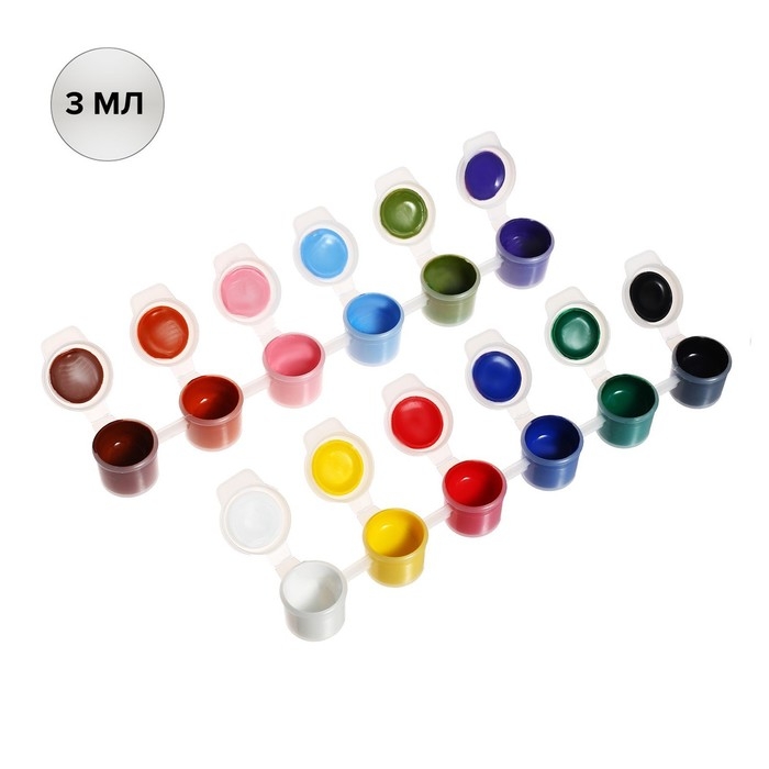 Краска акриловая, набор 12 цветов х 3 мл, Calligrata, морозостойкие, в пакете Краска акриловая, набор 12 цветов х 3 мл, Calligrata, морозостойкие, в пакете