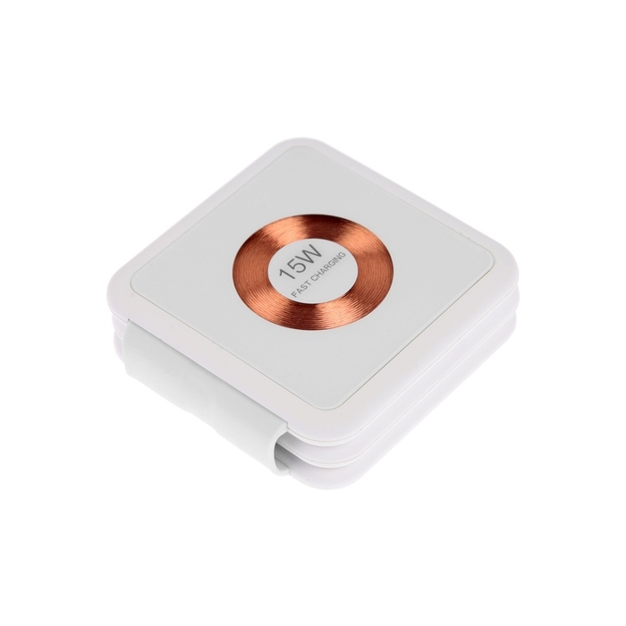 Беспроводная зарядка 3 в 1 H39, 15 W, подсветка, поддержка MagSafe, складная, стекло, белая