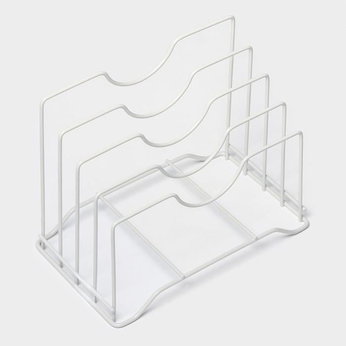 Держатель для крышек и разделочных досок Доляна, 26×16×22 см, цвет белый Держатель для крышек и разделочных досок Доляна, 26×16×22 см, цвет белый