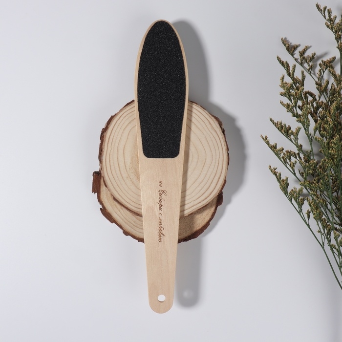 Тёрка для ног, наждачная, двусторонняя, 23,5 см, деревянная Тёрка для ног, наждачная, двусторонняя, 23,5 см, деревянная