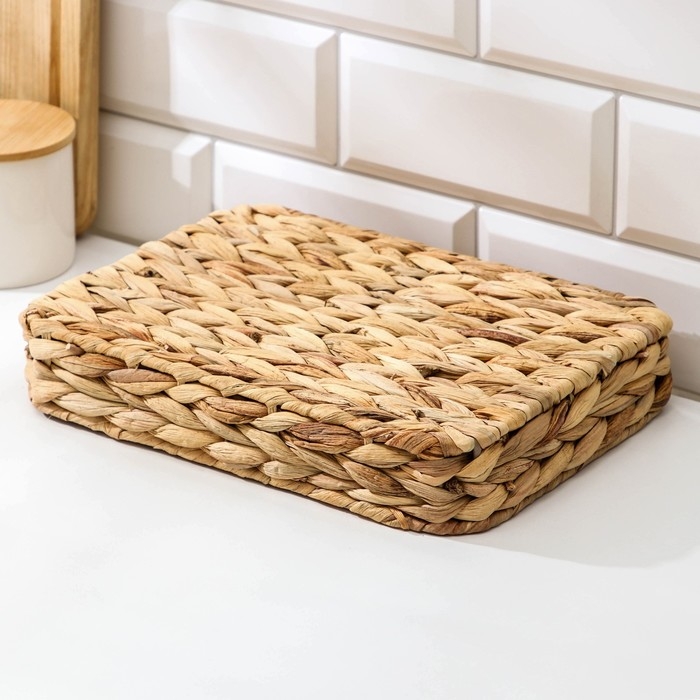 Корзинка для подачи Доляна «Камыш», 28×20×5 см, из соломы Корзинка для подачи Доляна «Камыш», 28×20×5 см, из соломы