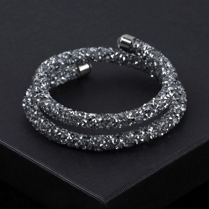 Браслет-пружинка «Шанталь» 2 ряда, цвет серебро, d=7 см Браслет-пружинка «Шанталь» 2 ряда, цвет серебро, d=7 см