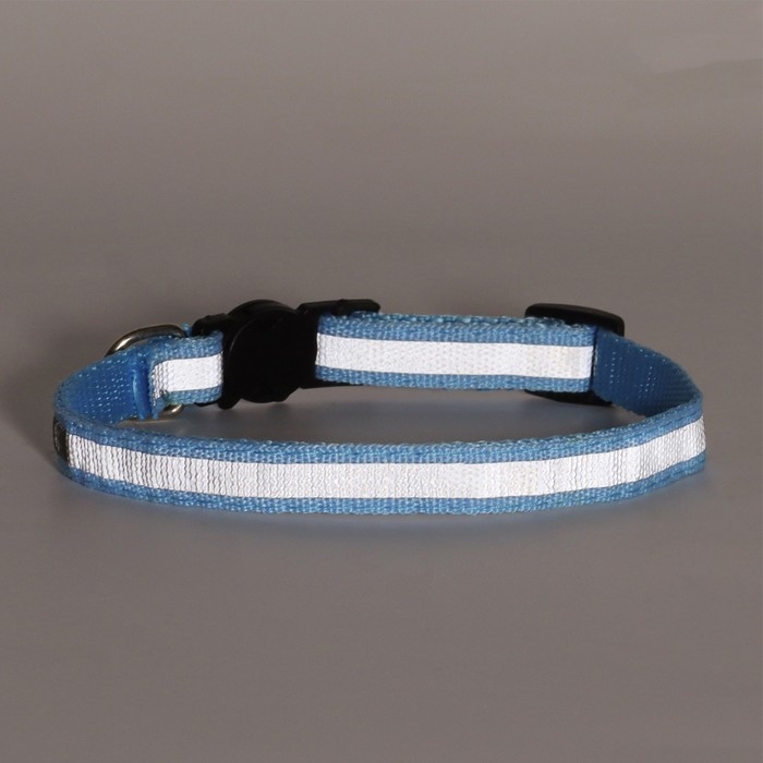 Ошейник кошачий светоотражающий, 19-32 х 1 см, голубой Ошейник кошачий светоотражающий, 19-32 х 1 см, голубой