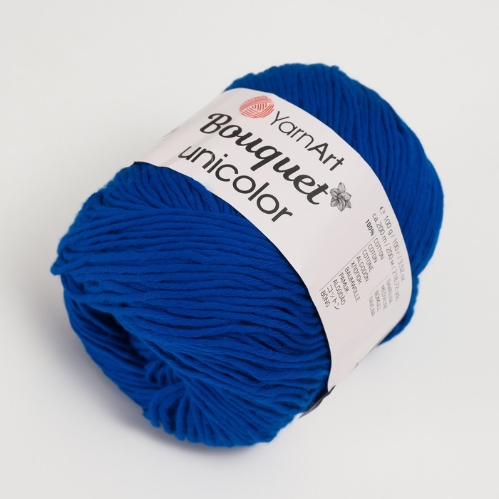 Пряжа Пряжа "Bouquet Unicolor" 100% хлопок 200м/100г (3222 василёк)