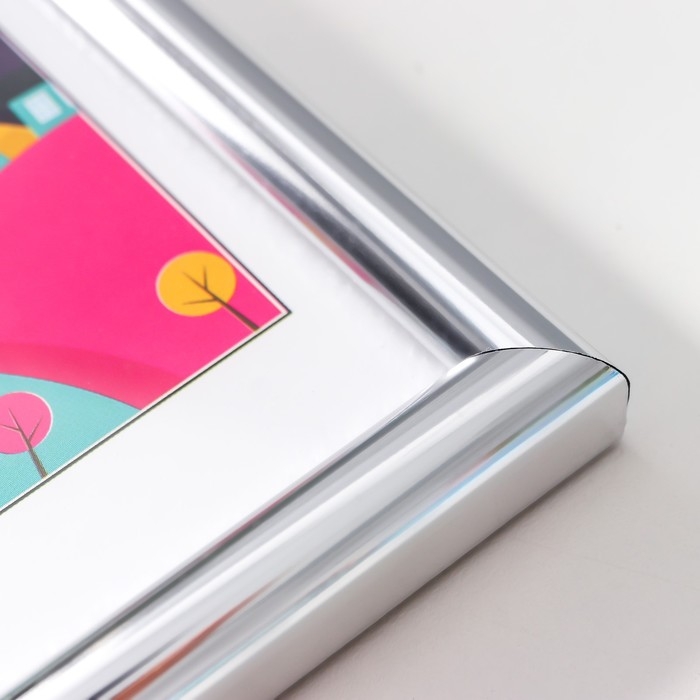 Фоторамка пластик Фоторамка пластик "Палитра" 10x15 см, серебро