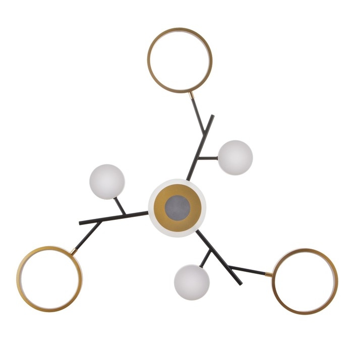 Люстра с ПДУ 2300/7GD LED 150Вт 3000-6000К золото 75х75х9 см BayerLux