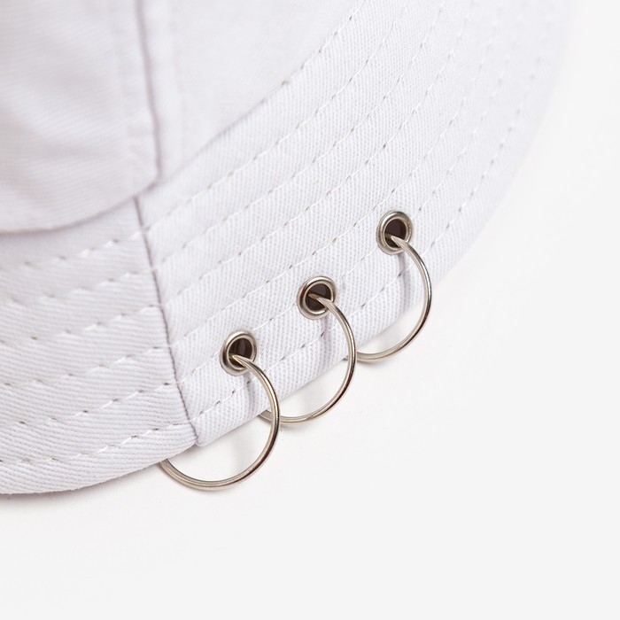 Панама MINAKU с кольцами, цвет белый, размер 56-58 Панама MINAKU с кольцами, цвет белый, размер 56-58