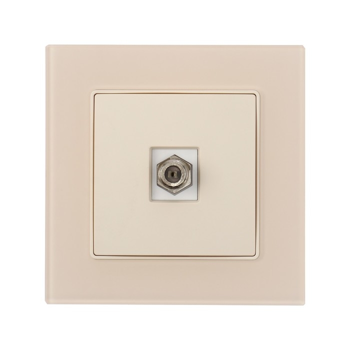 Розетка телевизионная одноместная TOT Matte Glass, скрытая, стекло, бежевая