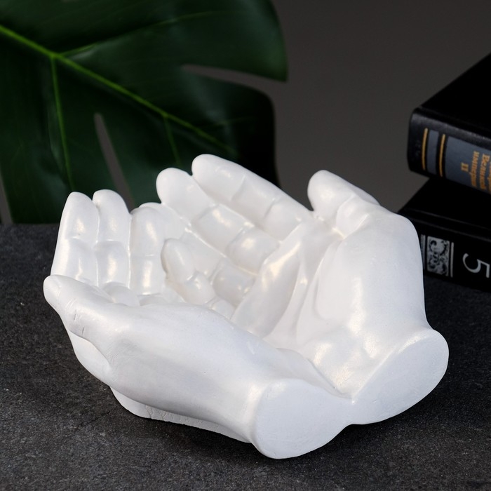 Конфетница  Конфетница "Ладони" перламутр, 15х16х7см