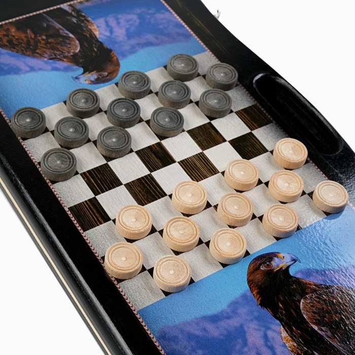 Нарды деревянные большие, настольная игра Нарды деревянные большие, настольная игра "Орел", 50 х 50 см, с шашками