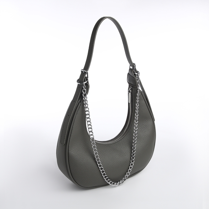 Сумка женская хобо на молнии TEXTURA, средний размер, цвет серый Сумка женская хобо на молнии TEXTURA, средний размер, цвет серый