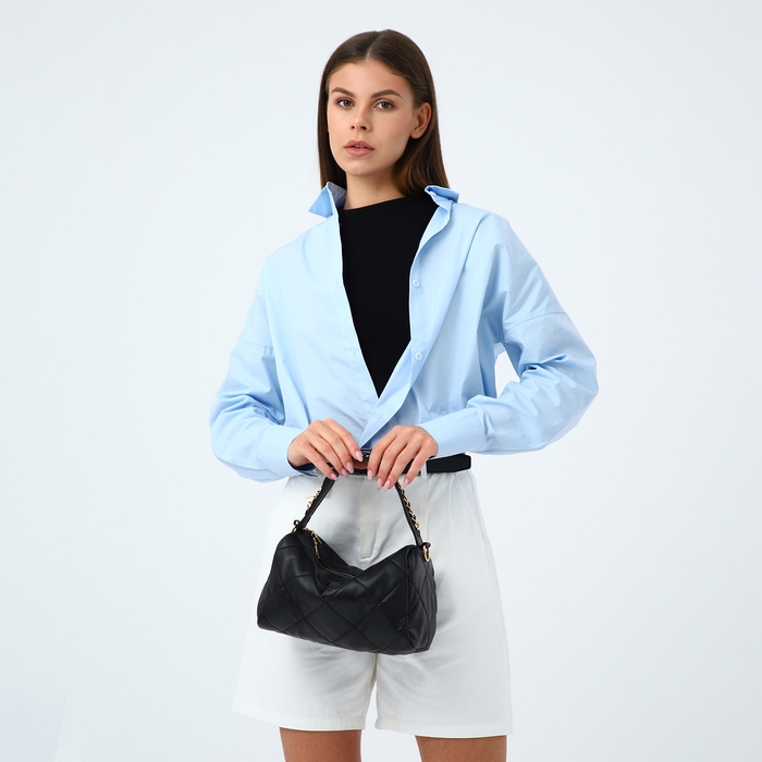 Сумка-багет на молнии, цвет чёрный Сумка-багет на молнии, цвет чёрный