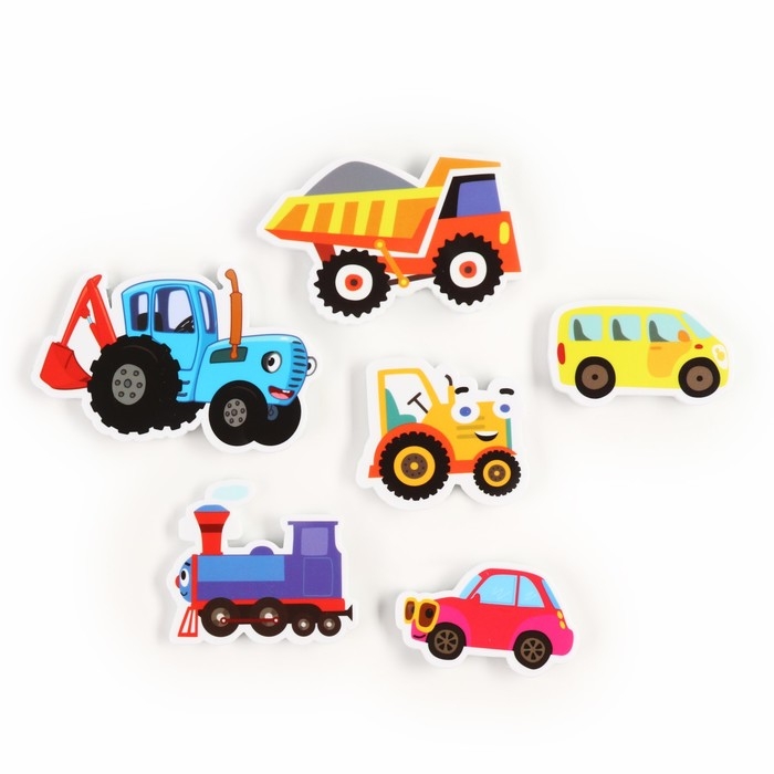 Игра развивающая на липучках Игра развивающая на липучках "Изучаем транспорт", Синий трактор