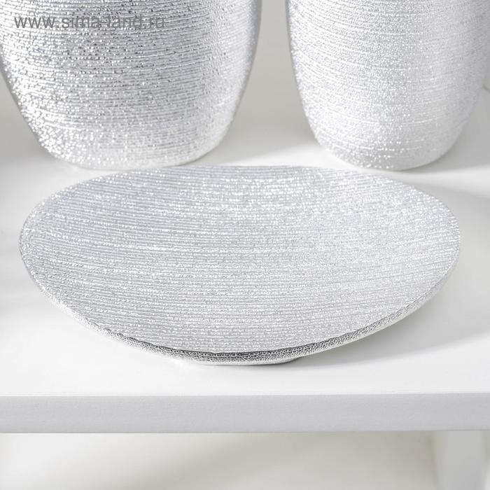 Набор аксессуаров для ванной комнаты «Камилла», 4 предмета (мыльница, дозатор для мыла 480 мл, 2 стакана), цвет серебро Набор аксессуаров для ванной комнаты «Камилла», 4 предмета (мыльница, дозатор для мыла 480 мл, 2 стакана), цвет серебро