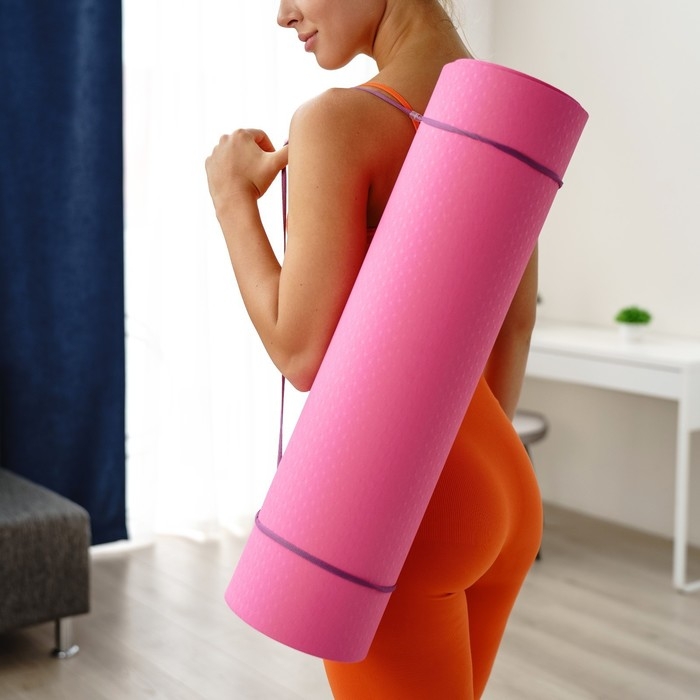 Коврик для йоги Sangh, 183×61×0,8 см, цвет розовый Коврик для йоги Sangh, 183×61×0,8 см, цвет розовый