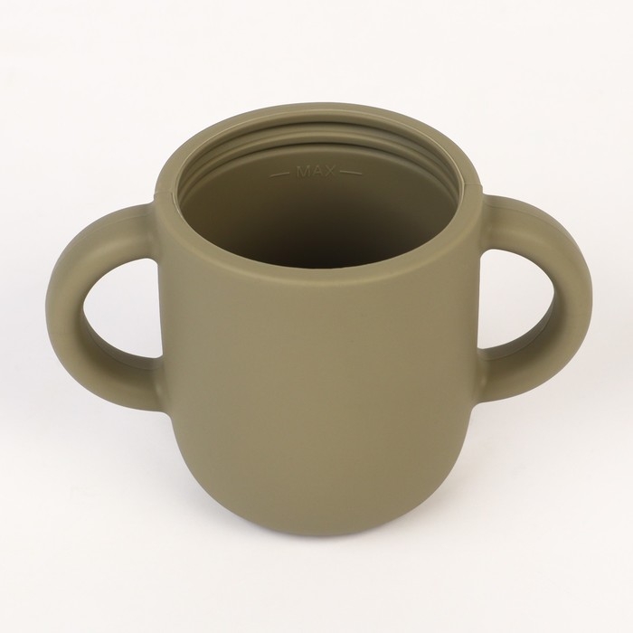 Поильник с трубочкой детский силиконовый «Try again», 200 мл., с ручками, цвет зеленый Поильник с трубочкой детский силиконовый «Try again», 200 мл., с ручками, цвет зеленый