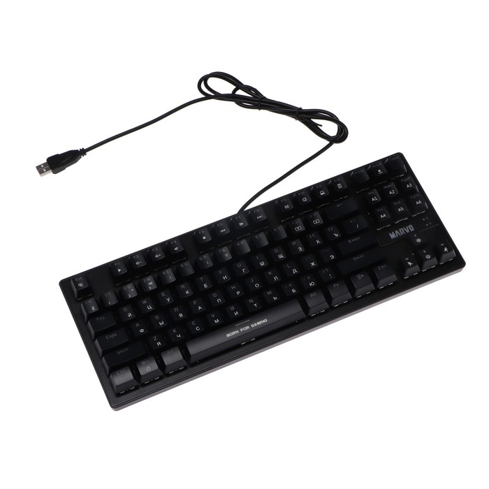 Клавиатура MARVO KG901, игровая, проводная, механическая, 87 клавиш, USB, подсветка, черная Клавиатура MARVO KG901, игровая, проводная, механическая, 87 клавиш, USB, подсветка, черная