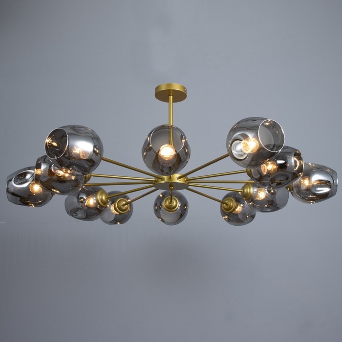 Люстра Люстра "Мурано" 12хЕ27 60Вт золото дымчатый 105х105х35см BayerLux