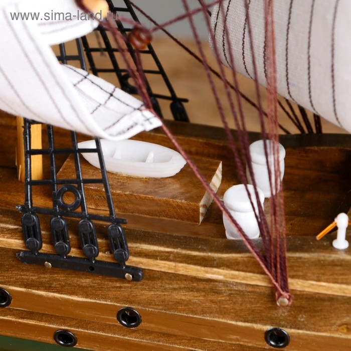 Корабль Корабль "Одиссея" с белыми парусами, зелено-коричневый корпус, 58*8*48см