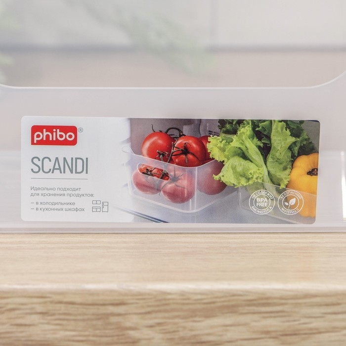 Корзина для хранения Scandi, 3,1 л, 24×17×9 см, цвет прозрачный Корзина для хранения Scandi, 3,1 л, 24×17×9 см, цвет прозрачный