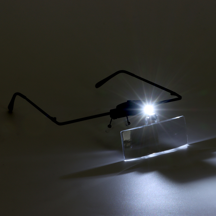 Лупа налобная 1,5х, 2,5х, 3,5х бинокулярная, с подсветкой 3 линзы в комплекте